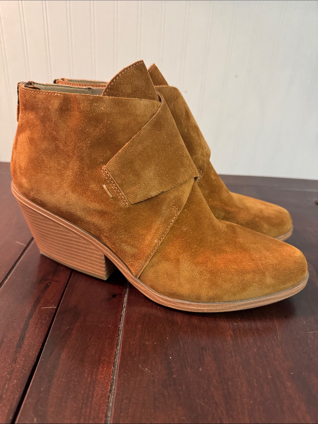 Eileen Fisher Suede Ankle Booties In Cognac